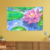 Lotus Flower en Green Planten Canvas Afdruk (Insitu (Woonkamer))