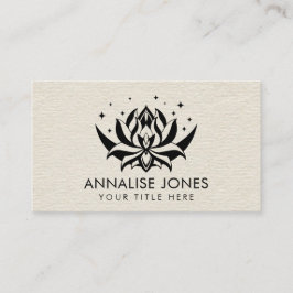 Lotus flower en maan op Canvas Visitekaartje