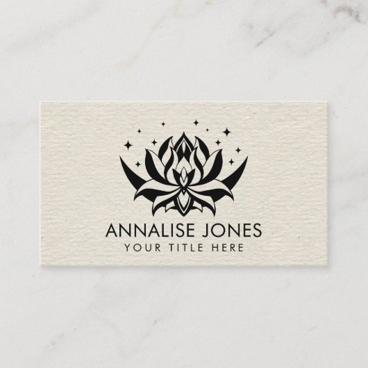 Lotus flower en maan op Canvas Visitekaartje (Voorkant)