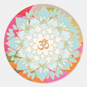 Lotus Flower en Om Symbol Mandala Sticker