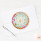 Lotus Flower en Om Symbol Mandala Sticker (Envelop)