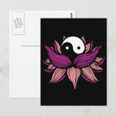 Lotus Flower en Yin Yang Briefkaart (Voorkant / Achterkant)