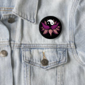 Lotus Flower en Yin Yang Ronde Button 5,7 Cm (In situ)