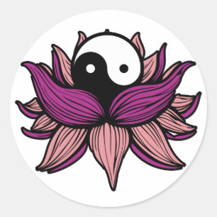 Lotus Flower en Yin Yang Ronde Sticker