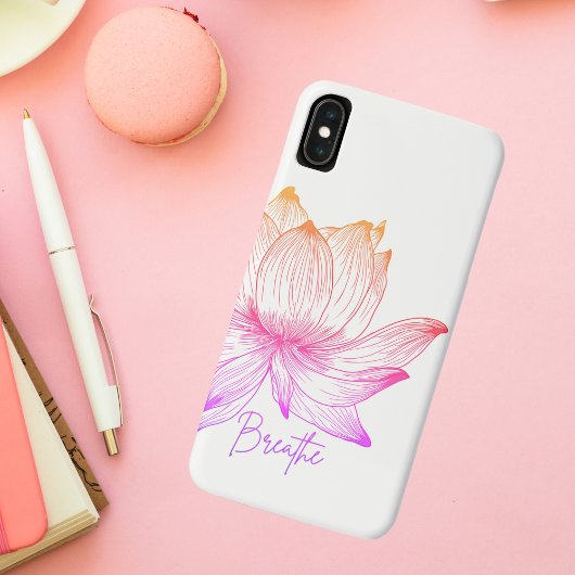 Lotus Flower Floral Design Yoga Meditation Lovers Case-Mate iPhone Case