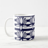 Lotus Flower Floral Stripe Pattern Koffiemok (Links)