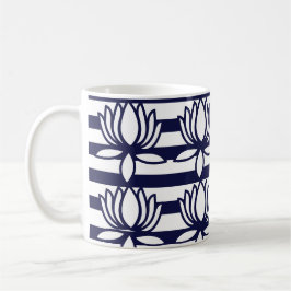 Lotus Flower Floral Stripe Pattern Koffiemok