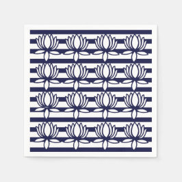 Lotus Flower Floral Stripe Pattern Servet