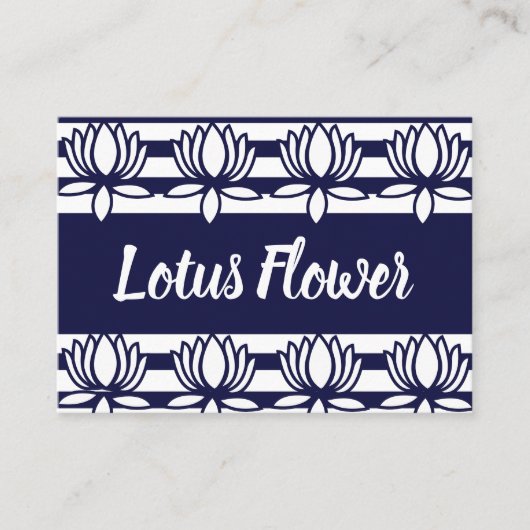 Lotus Flower Floral Stripe Pattern Visitekaartje (Voorkant)