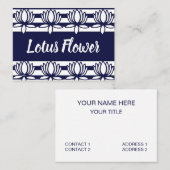 Lotus Flower Floral Stripe Pattern Visitekaartje (Voorkant / Achterkant)