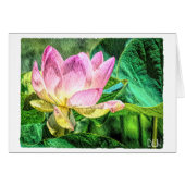 Lotus Flower/Floral Waterverf Art/ (Voorkant Horizontaal)