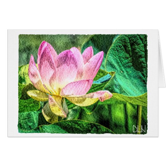 Lotus Flower/Floral Waterverf Art/ (Voorkant Horizontaal)