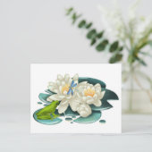 Lotus Flower, Frog and Dragonfly Briefkaart (Staand voorkant)