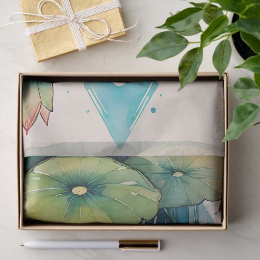 Lotus Flower Frog Schattige Froggy Flowers Tissuepapier (Geschenk)