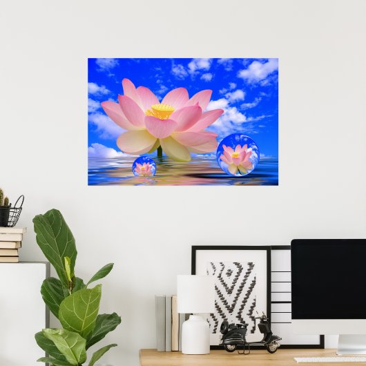 Lotus Flower Geboren in water Poster (Thuiskantoor)