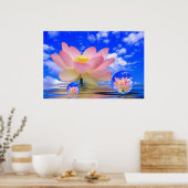 Lotus Flower Geboren in water Poster (Keuken)