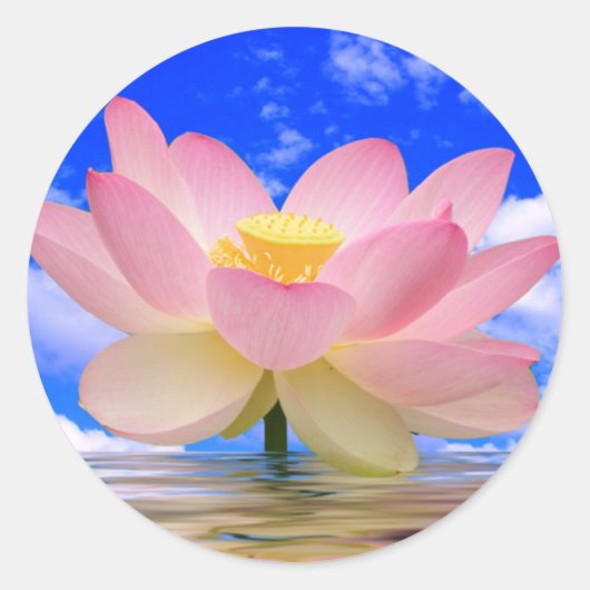 Lotus Flower Geboren in water Ronde Sticker (Voorkant)