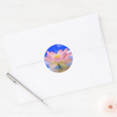 Lotus Flower Geboren in water Ronde Sticker (Envelop)
