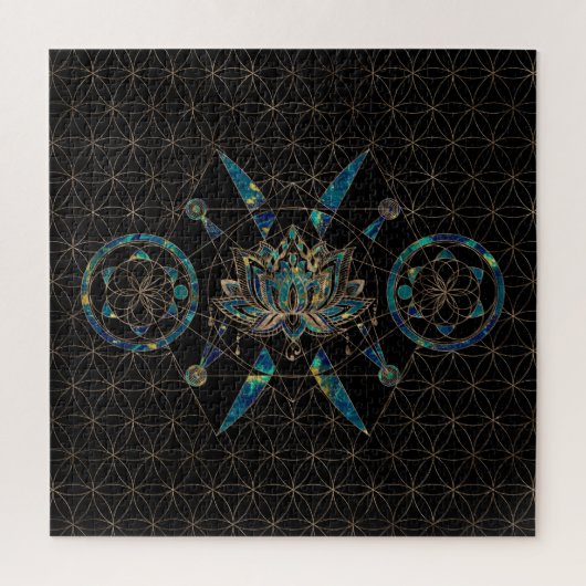 Lotus flower - Geometry Sacred Legpuzzel (Verticaal)