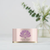 Lotus Flower Glitter Roos Gold Beauty Salon Visitekaartje (Staand voorkant)
