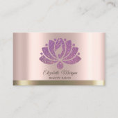 Lotus Flower Glitter Roos Gold Beauty Salon Visitekaartje (Voorkant)