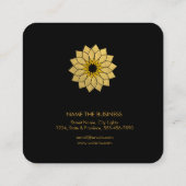 Lotus Flower Gold Art Logo Healing Yoga Holistic Vierkante Visitekaartje (Achterkant)