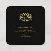 Lotus Flower Gold Art Logo Healing Yoga Holistic Vierkante Visitekaartje (Achterkant)