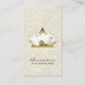 Lotus Flower Gold driehoek Elegant Ivory Glitter Visitekaartje (Voorkant)