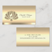 Lotus Flower Gold Glitter Beauty Salon Visitekaartje (Voorkant / Achterkant)