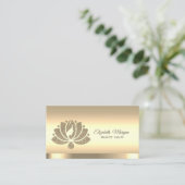 Lotus Flower Gold Glitter Beauty Salon Visitekaartje (Staand voorkant)