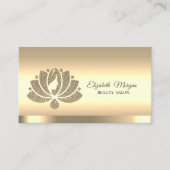 Lotus Flower Gold Glitter Beauty Salon Visitekaartje (Voorkant)