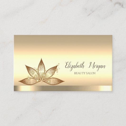Lotus Flower Gold Sparkle Visitekaartje (Voorkant)