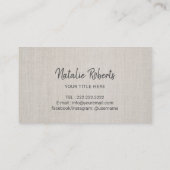 Lotus Flower Gold Stripe Elegant Linen Salon Spa Visitekaartje (Achterkant)