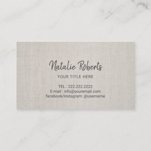 Lotus Flower Gold Stripe Elegant Linen Salon Spa Visitekaartje (Achterkant)