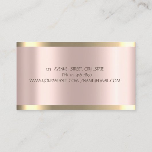 Lotus Flower Gold Stripe Roos Gold Yoga Instructor Visitekaartje (Achterkant)