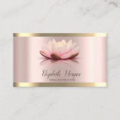 Lotus Flower Gold Stripe Roos Gold Yoga Instructor Visitekaartje (Voorkant)
