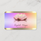 Lotus Flower Gold Stripes Ombre Yoga Instructor Visitekaartje (Voorkant)