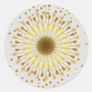 Lotus flower Gold Yellow Wedding confetti Ronde Sticker