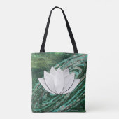 Lotus Flower Green Galaxy Canvas tas (Achterkant)