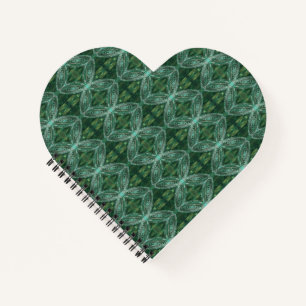 Lotus Flower Green Galaxy Heart Shape-laptop Notitieboek