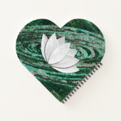 Lotus Flower Green Galaxy Heart Shape Notitieboek (Achterkant)