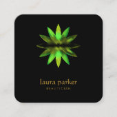 Lotus Flower Green Healing Therapy Yoga Holistic Vierkante Visitekaartje (Voorkant)