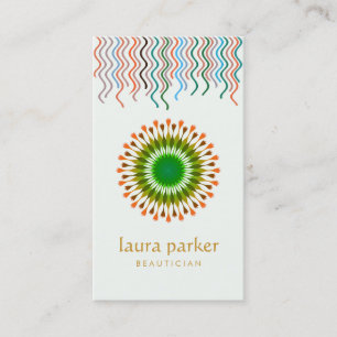 Lotus Flower Green Logo Healing Yoga Holistic Visitekaartje