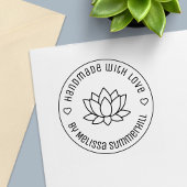 Lotus Flower Handmade with Love Zelfinktende Stempel