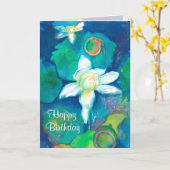 Lotus Flower Happy Birthday Kaart (Gele Bloem)