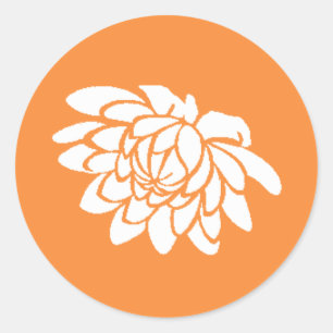 Lotus Flower (helder sinaasappel) Ronde Sticker