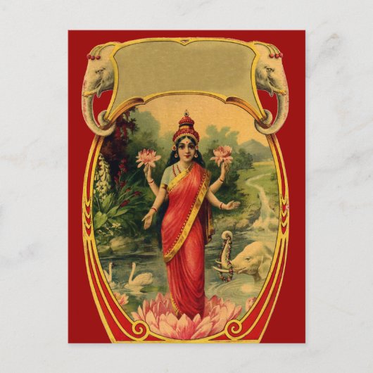 Lotus Flower Hindu Goddess Lakshmi Briefkaart (Voorkant)