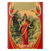  Lotus Flower Hindu Goddess Lakshmi Notitieboek (Voorkant)