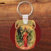  Lotus Flower Hindu Goddess Lakshmi Sleutelhanger (Voorkant)
