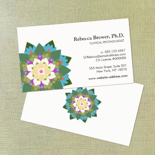 Lotus Flower Holistic Mental Health Healer Visitekaartje